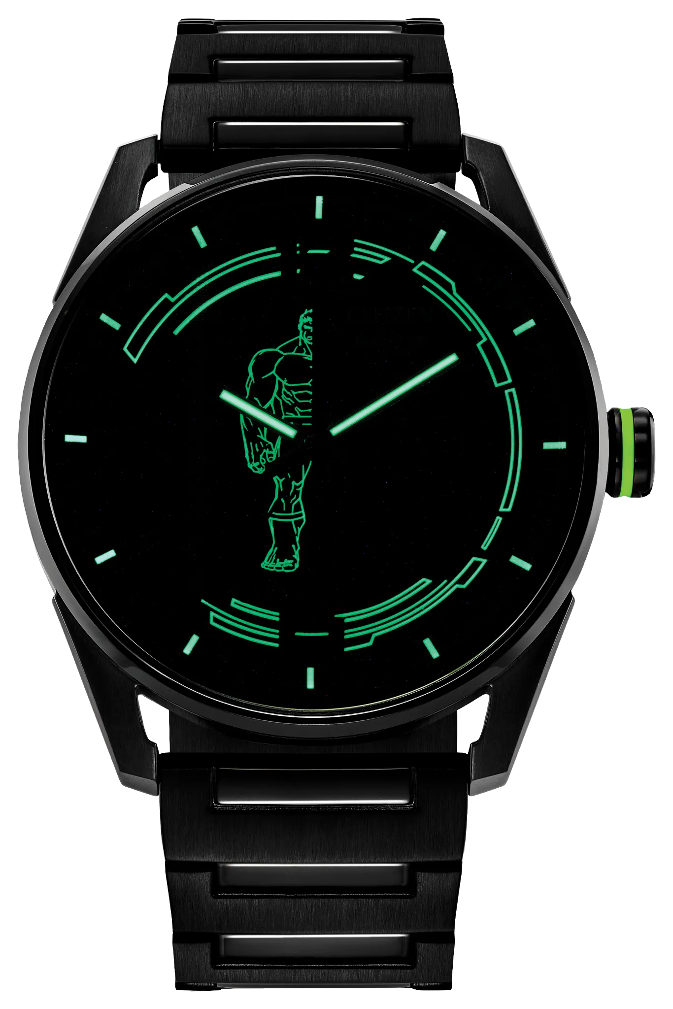 Hulk, Green Goliath Black Dial Stainless Steel Bracelet BM7675-57W